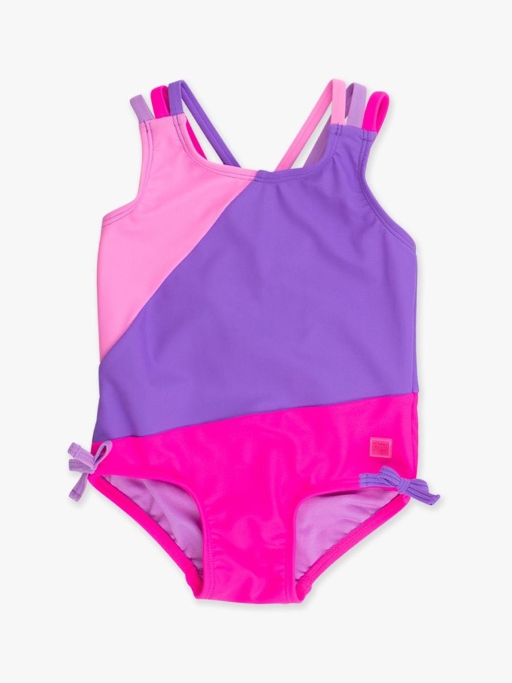 Rufflebutts Girls' Pink & Purple Colorblock One-Piece Swimsuit